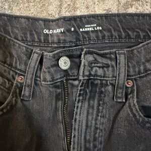Old Navy Women's Black Barrel Leg Jeans